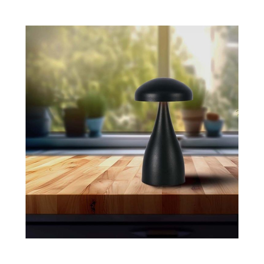 LED Lámpara de mesa táctil recargable y regulable LED/1W/5V 3000-6000K 1800 mAh negro