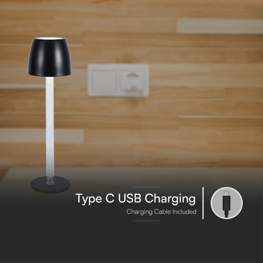 LED Lámpara de mesa táctil recargable y regulable LED/3W/5V 3000K 1800 mAh blanco