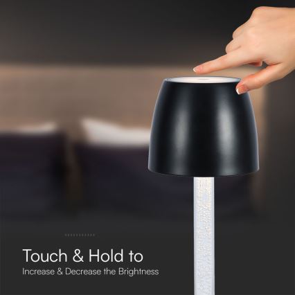 LED Lámpara de mesa táctil recargable y regulable LED/3W/5V 3000K 1800 mAh blanco