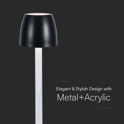 LED Lámpara de mesa táctil recargable y regulable LED/3W/5V 3000K 1800 mAh blanco