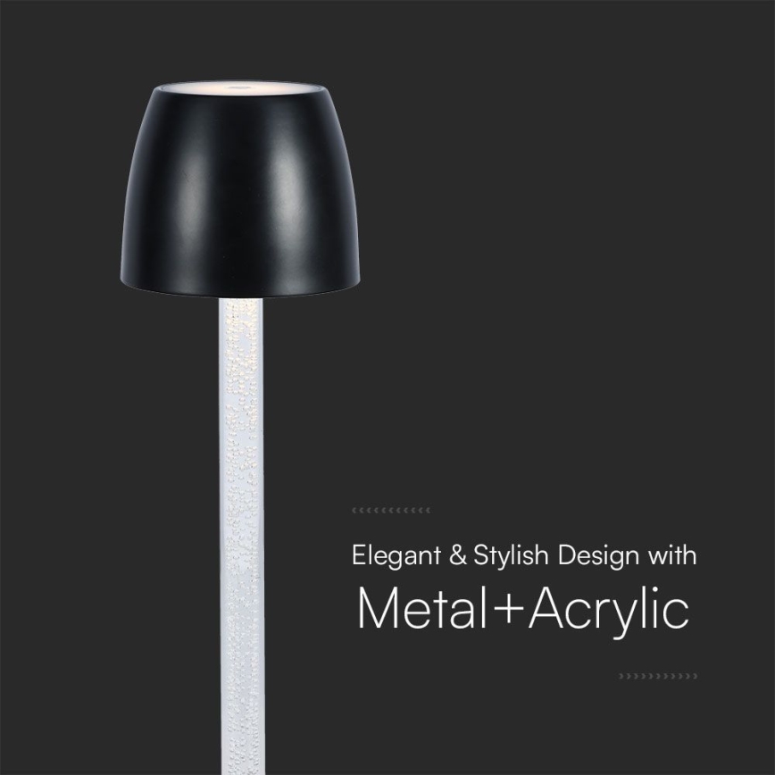 LED Lámpara de mesa táctil recargable y regulable LED/3W/5V 3000K 1800 mAh blanco