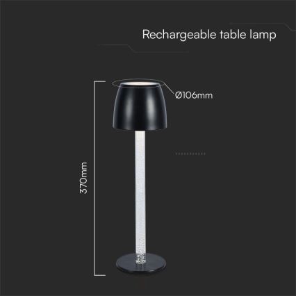 LED Lámpara de mesa táctil recargable y regulable LED/3W/5V 3000K 1800 mAh blanco