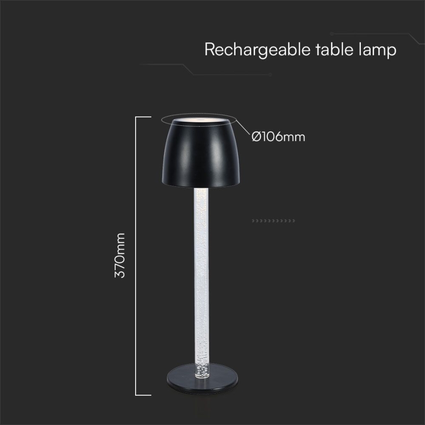 LED Lámpara de mesa táctil recargable y regulable LED/3W/5V 3000K 1800 mAh blanco