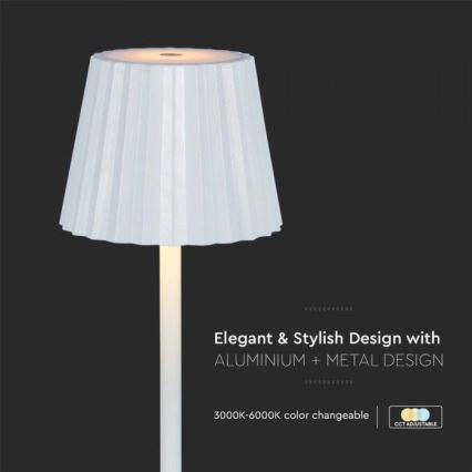 LED Lámpara de mesa táctil recargable y regulable LED/4W/5V 3000-6000K 1800 mAh blanco