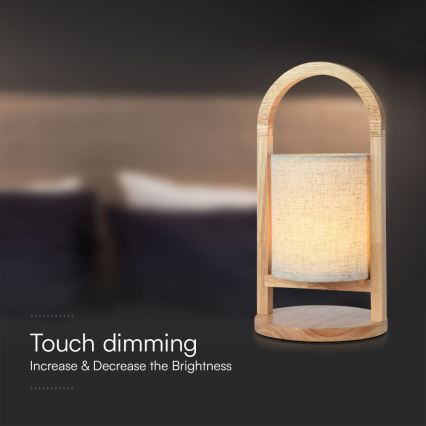 LED Lámpara de mesa táctil recargable y regulable LED/1,5W/5V 3000K 1800 mAh beige