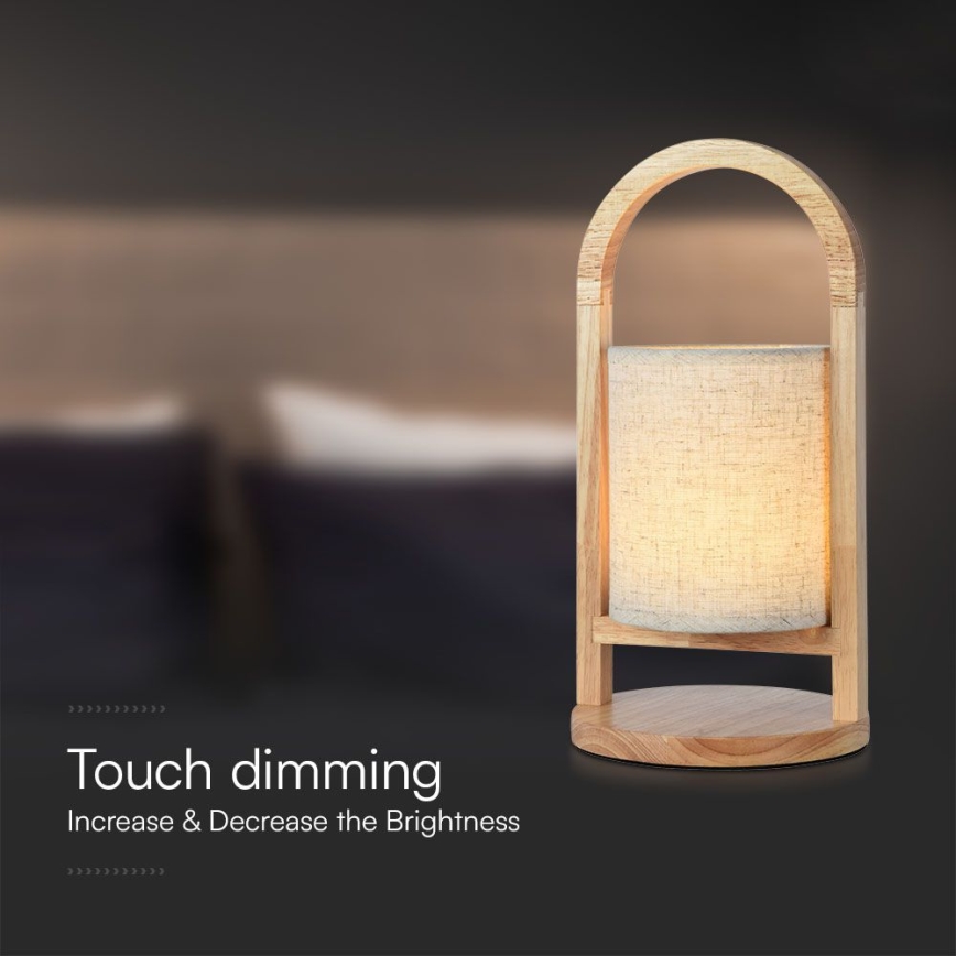 LED Lámpara de mesa táctil recargable y regulable LED/1,5W/5V 3000K 1800 mAh beige