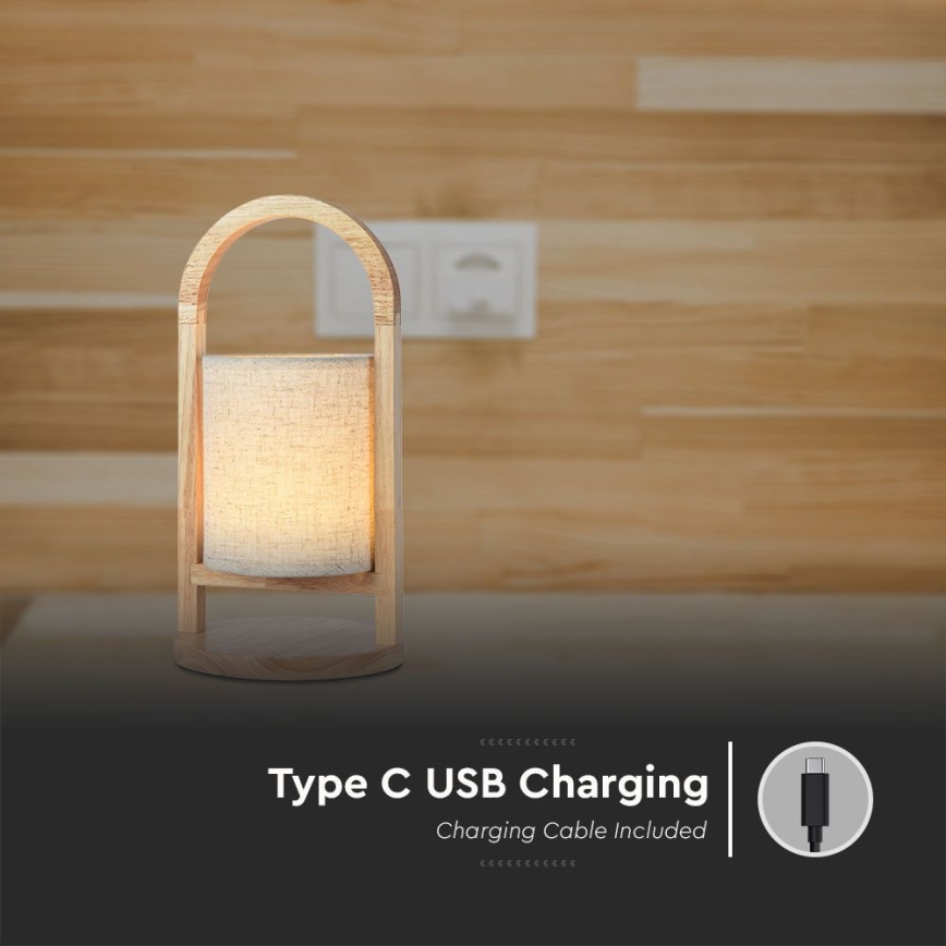 LED Lámpara de mesa táctil recargable y regulable LED/1,5W/5V 3000K 1800 mAh beige