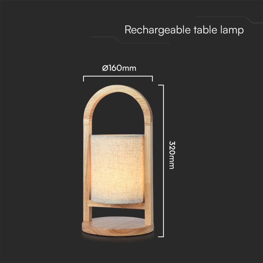 LED Lámpara de mesa táctil recargable y regulable LED/1,5W/5V 3000K 1800 mAh beige