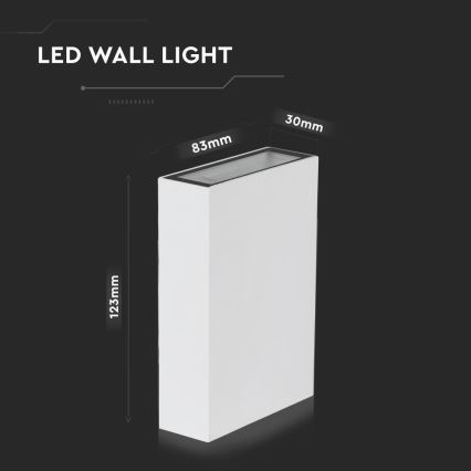 Lámpara de pared LED para exterior LED/4W/230V 6400K IP65 blanca