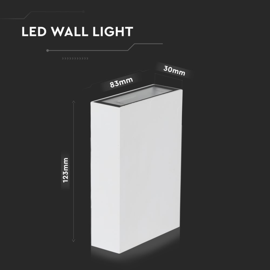Lámpara de pared LED para exterior LED/4W/230V 6400K IP65 blanca