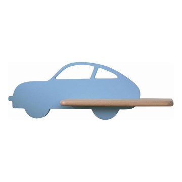 LED Lámpara de pared infantil con estante CAR LED/5W/230V azul/madera, 