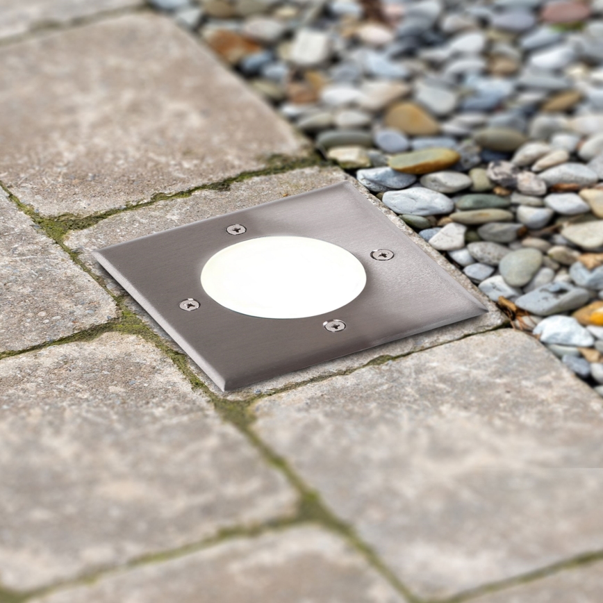LED Lámpara empotrable de suelo MIVO LED/3W/230V 12x12 cm IP67 cromo mate