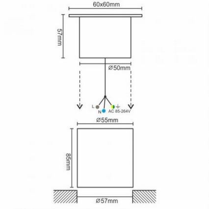Lámpara empotrada LED para exterior LED/4W/85-264V IP67 4000K