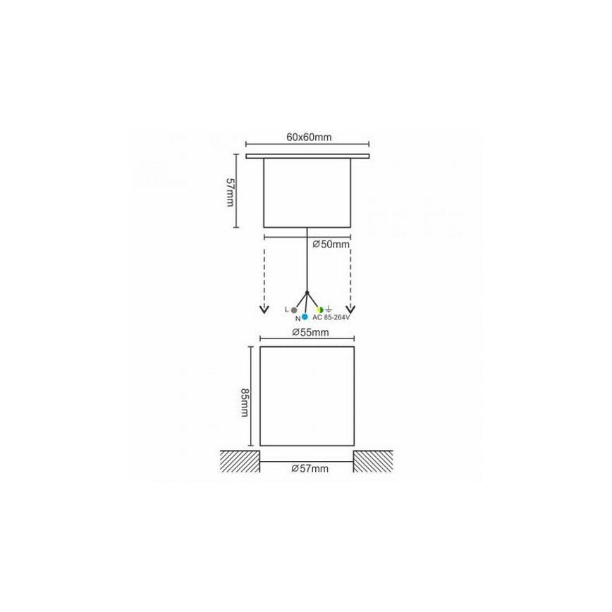 Lámpara empotrada LED para exterior LED/4W/85-264V IP67 4000K