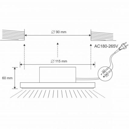 LED Lámpara empotrable para el baño LED/10W/230V 4000K plata IP44