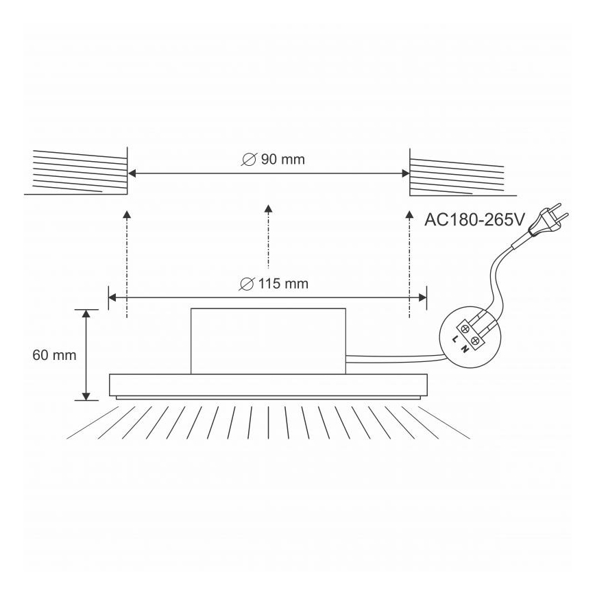 LED Lámpara empotrable para el baño LED/10W/230V 4000K plata IP44