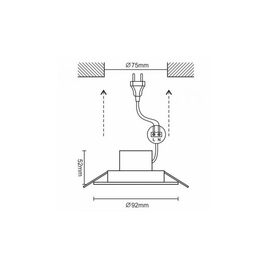 LED Lámpara empotrable para el baño LED/7W/230V 4000K plata IP44