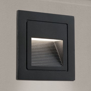 LED Lámpara empotrada LORO LED/2W/230V IP65 negro