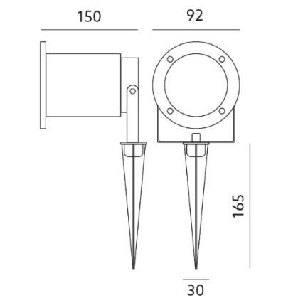LED Lámpara exterior BLAKE 2 GU10/4W/230V IP65