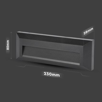 Lámpara LED para escaleras exterior LED/3W/230V IP65 4000K negra