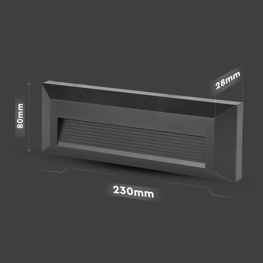 Lámpara LED para escaleras exterior LED/3W/230V IP65 4000K negra