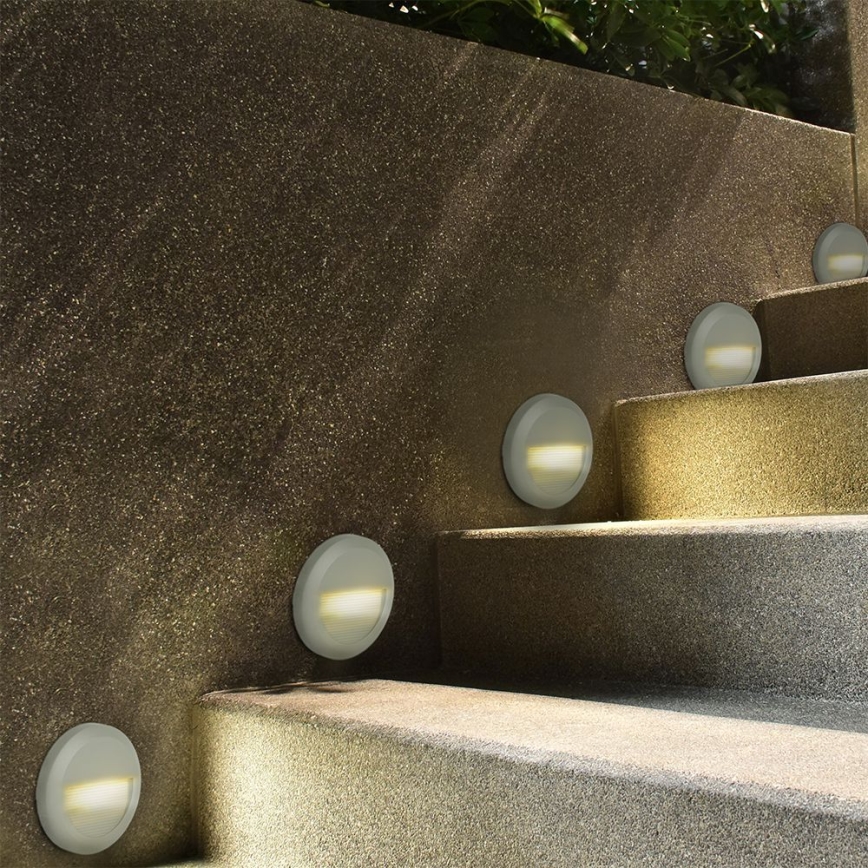 Lámpara LED para escaleras exterior LED/2W/230V IP65 3000K gris