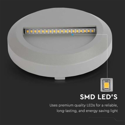 Lámpara LED para escaleras exterior LED/2W/230V IP65 3000K gris