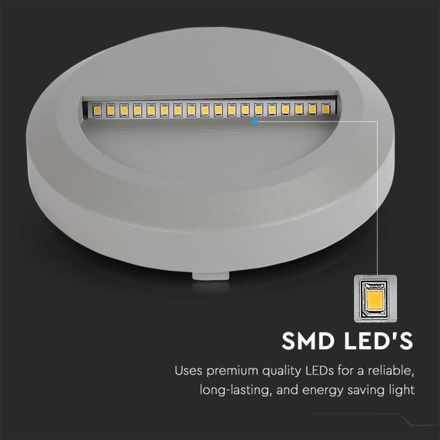 Lámpara LED para escaleras exterior LED/2W/230V IP65 3000K gris