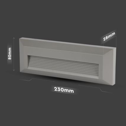 Lámpara LED para escaleras exterior LED/3W/230V IP65 3000K gris