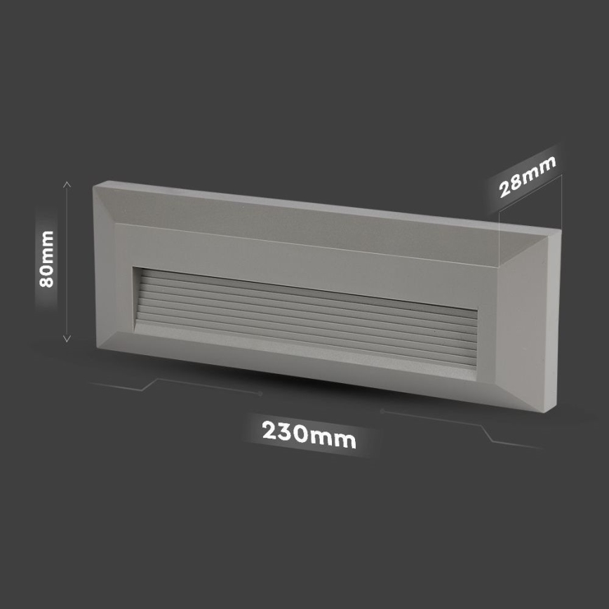 Lámpara LED para escaleras exterior LED/3W/230V IP65 3000K gris