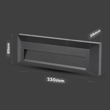Lámpara LED para escaleras exterior LED/3W/230V IP65 3000K negra