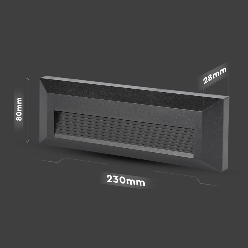 Lámpara LED para escaleras exterior LED/3W/230V IP65 3000K negra