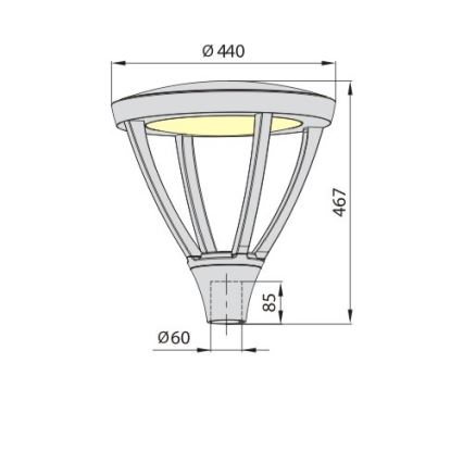 LED Lámpara exterior PARK PLUS LED/60W/230V 4000K