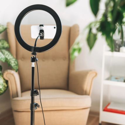 LED Lámpara regulable con trípode y soporte para vlogging LED/15W/5V 2700-6500K