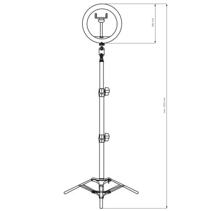 LED Lámpara regulable con trípode y soporte para vlogging LED/15W/5V 2700-6500K