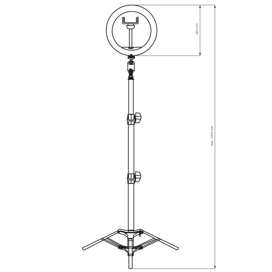 LED Lámpara regulable con trípode y soporte para vlogging LED/15W/5V 2700-6500K