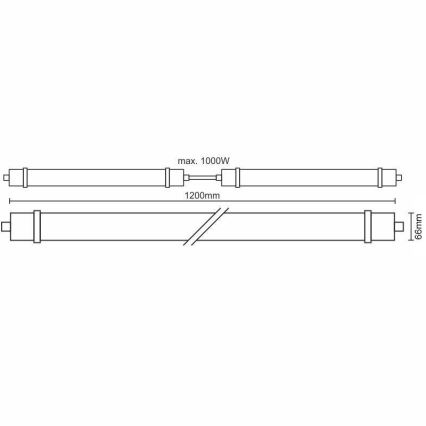 LED Lámpara técnica LED/40W/180-265V IP65
