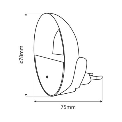 LED Luz nocturna con sensor crepuscular LED/0,5W/230V blanco