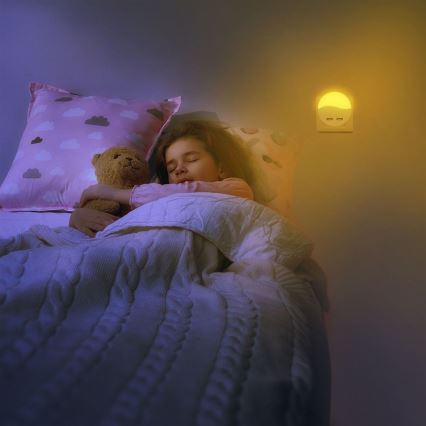 LED Luz nocturna de enchufe con sensor crepuscular 2xUSB LED/0,45W/230V 3000K