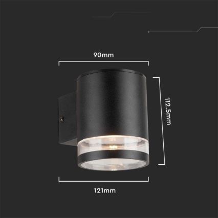 LED Luz solar de pared para exterior con sensor LED/1W/3,7V 3000K IP54 negro