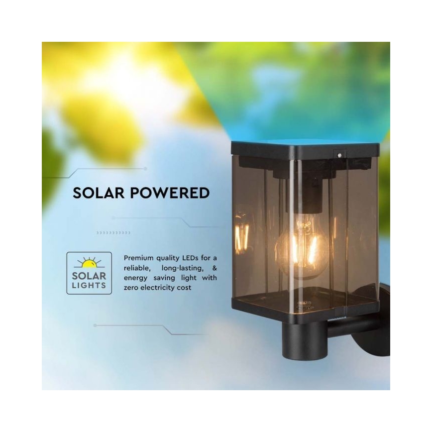 LED Luz solar de pared para exterior con sensor LED/2,5W/3,7V 3000K IP54 2000 mAh