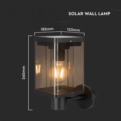 LED Luz solar de pared para exterior con sensor LED/2,5W/3,7V 3000K IP54 2000 mAh