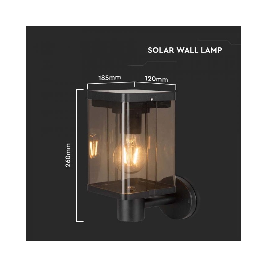 LED Luz solar de pared para exterior con sensor LED/2,5W/3,7V 3000K IP54 2000 mAh