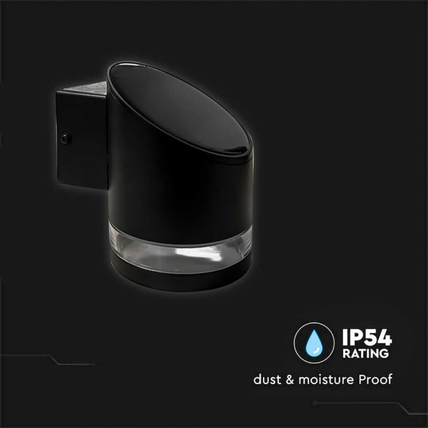 LED Luz solar de pared para exterior LED/1W/3,7V 3000K IP54 1200 mAh negro