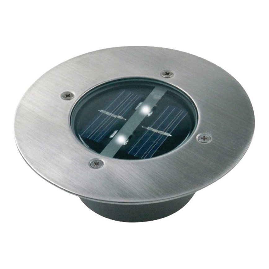 LED Luz solar empotrada con sensor LED/0,12W/2xAAA IP67 acero inoxidable círculo