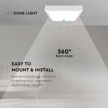 Lámpara de techo LED para baño LED/18W/230V 4000K IP44 22,5x22,5 cm blanca