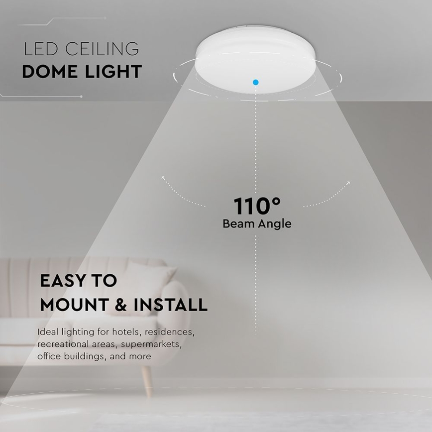 Lámpara de techo LED para baño CHIP SAMSUNG LED/15W/230V 20cm 3000K IP44