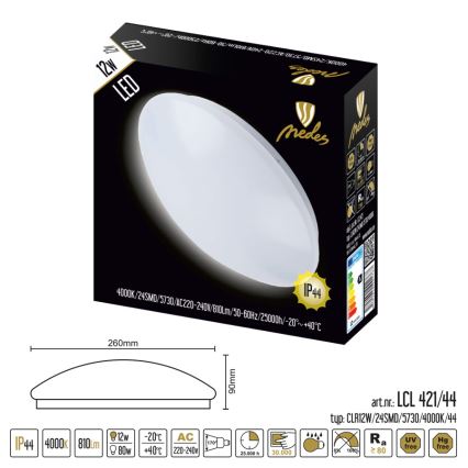 LED Plafón para el baño LED/12W/230V IP44