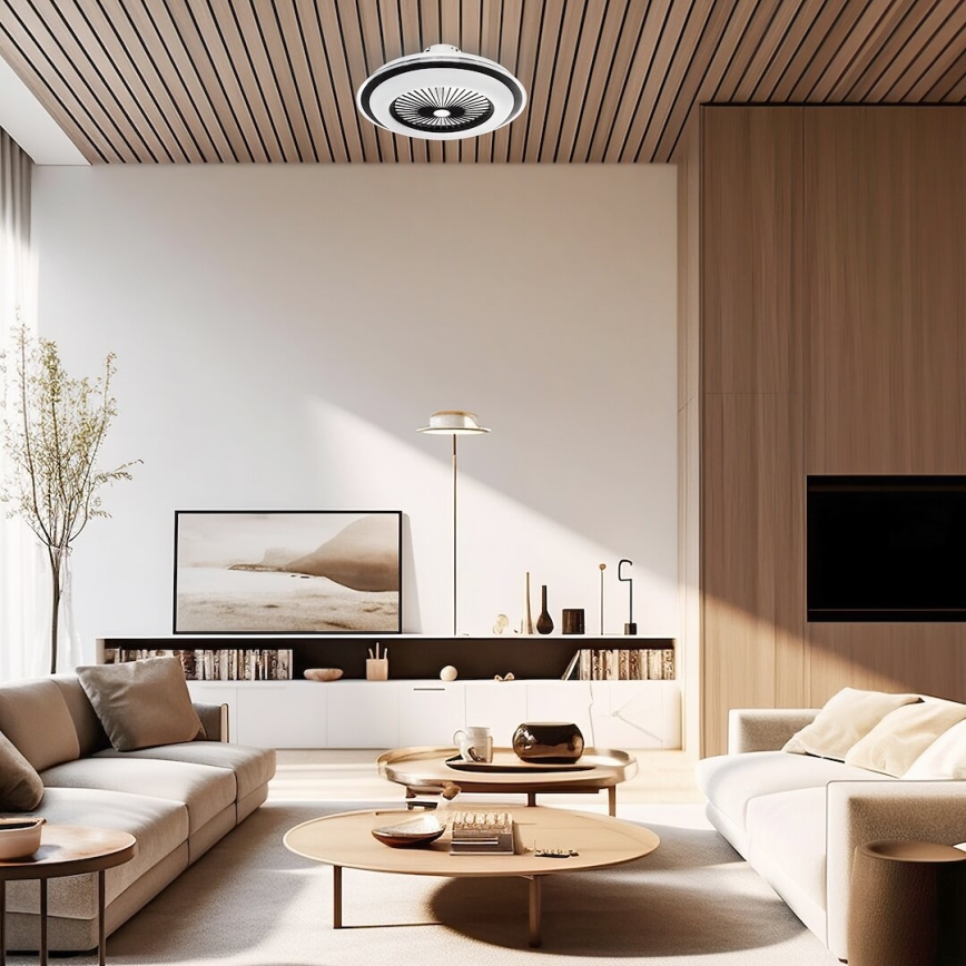 LED Plafón regulable con ventilador ZEPHYR LED/48W/230V 3000-6000K negro + control remoto