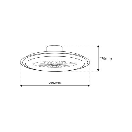LED Plafón regulable con ventilador ZEPHYR LED/48W/230V 3000-6000K negro + control remoto